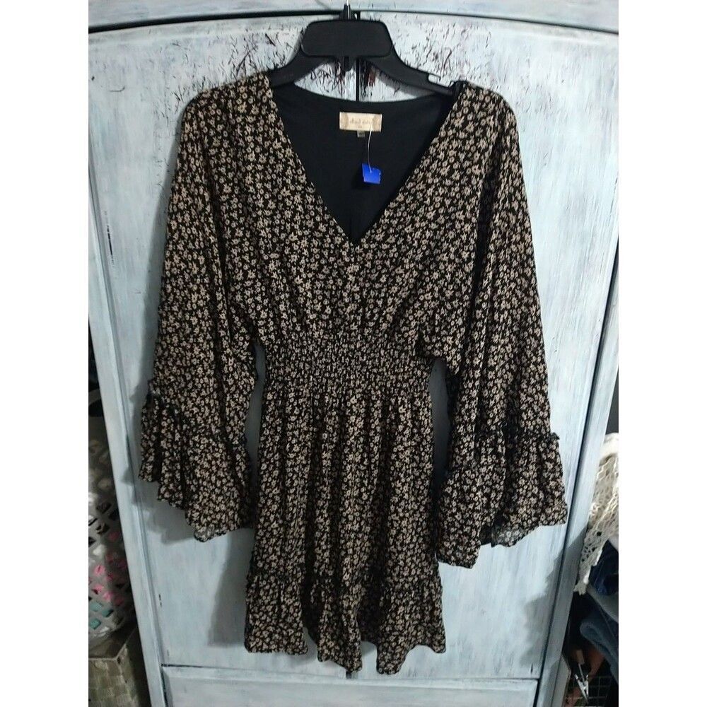 Altard State Flared V-neck Floral Vneck Dress Xs Boho Cottage Core Fairy Feminin